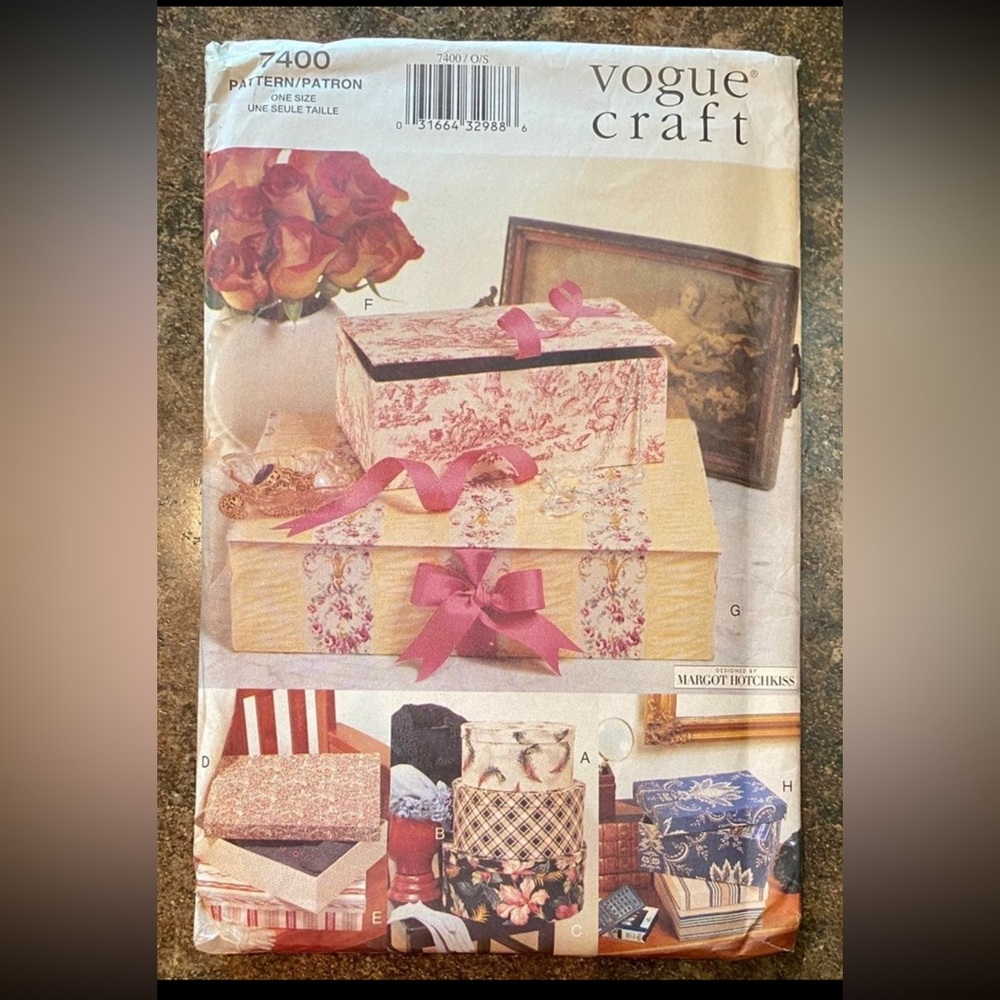 Vogue Pattern #7400 Storage Boxes Uncut